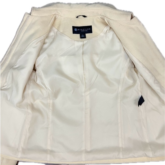 Kenneth Cole Reaction Cream Wool Blend Coat - Size 8 - Picture 11 of 12
